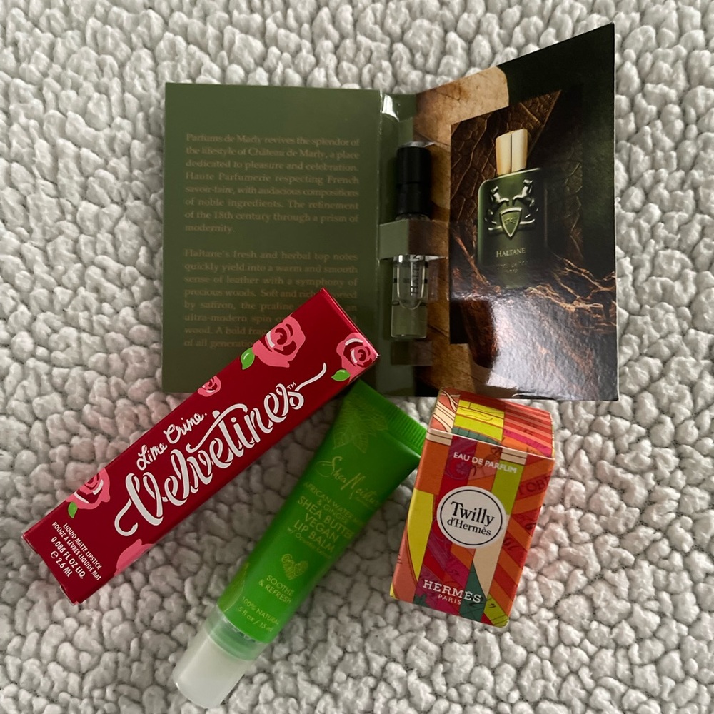 Lime Crime Velvetines and Hermès Twilly Perfume Set